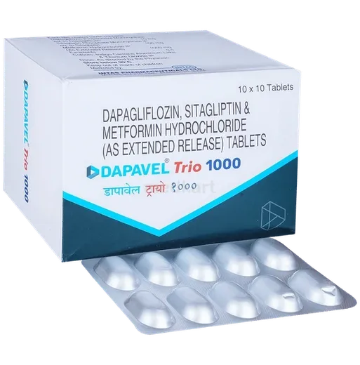 dapavel trio 1000mg tablet 10's